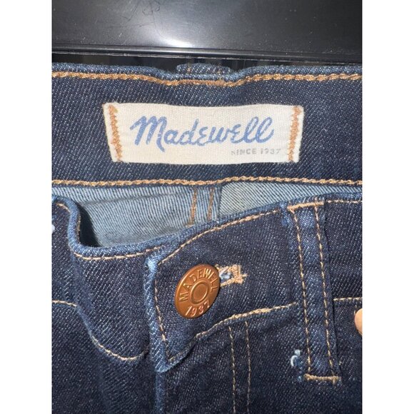 Madewell Alley Straight Dark Wash Denim Jeans Size 25 Dark Blue Denim Stretch - Picture 8 of 12